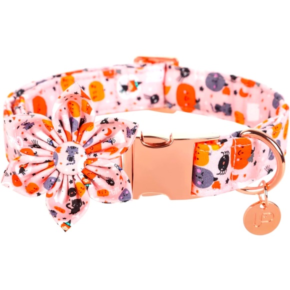 UPURARA Other - New Halloween Dog Collar with Flower, Pumpkin Cotton Flower Collar  M Girl Dog,